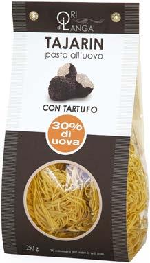TAJARIN Pasta all Uovo con TARTUFO Ingredienti caratterizzanti: semola di grano duro, uova 30%, tartufo d estate (Tuber aestivum Vitt.).