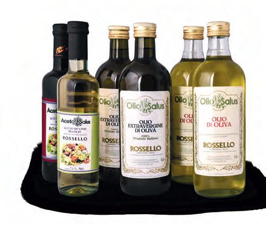 Olio Extravergine di Oliva, Olio di Oliva e Aceto di Vino rosso e bianco sono i prodotti di questa linea, esclusivamente italiani, che