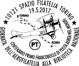 N. 924 RICHIEDENTE: Associazione Italiana di Aerofilatelia SEDE DEL SERVIZIO: Biblioteca Nazionale Piazza Carlo Alberto, 3-10123 Torino DATA: 19/5/2017 ORARIO: 10/16 N.