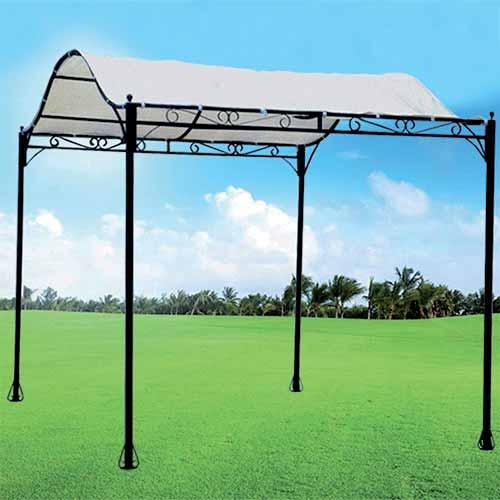 45055 GAZEBO VERANDA Telaio in metallo verniciato a polveri. Telo di copertura in polietilene 180 gr./mq. Tubi in acciaio da 40x40 mm. Colore ecrù.