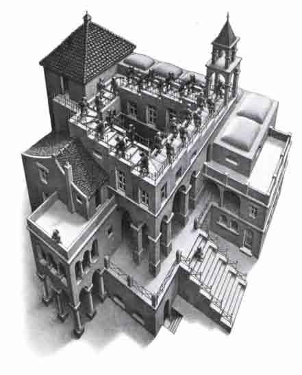 F.C.Escher Salita e discesa 1960 Scala senza fine, chiaro esempio di