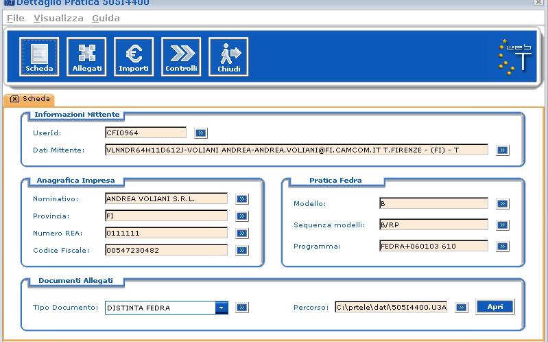 si seleziona REINVIO e si inseriscono i dati del