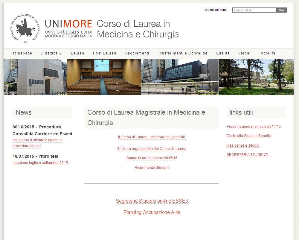 Sito Web Corso di Laurea di Medicina e