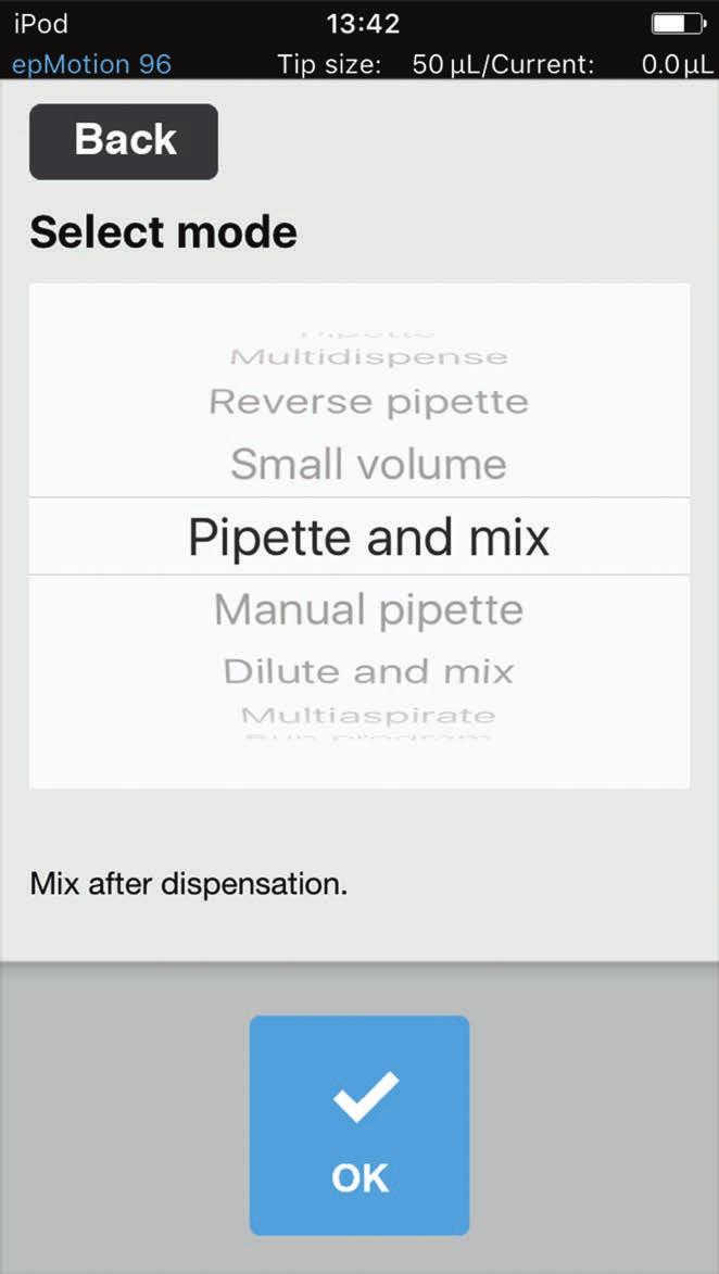 dispensazione, per accordarsi alla vostra attuale classe di liquidi > > Memorizzazione dei volumi utilizzati più frequentemente per una rapida programmazione > > Possibilità di programmare operazioni