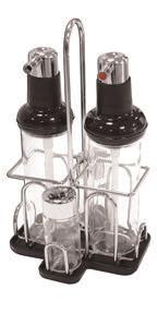 5,5x5,5 modello ECO art. AC0019 IMBALLO A 10 Stand of oil/vinegar s bottle with salt and pepper set 4 pcs cm.