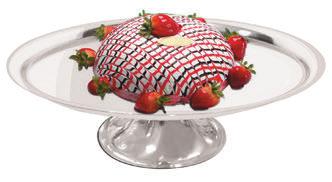 Cake stand 1 tier with flared edge stainless