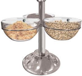 Porta salatini Espositore cereali con 3 ciotole di vetro cm. 14 con 3 coperchi ribaltabili 30325 30,0 37 Glass cereal stand with 3 bowls cm.