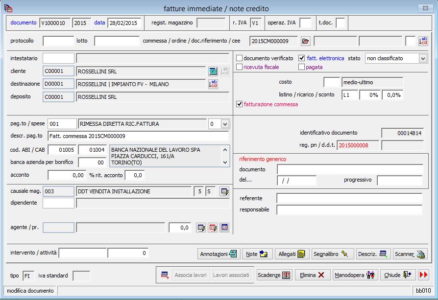 I files firmati e salvati nella cartella del gestionale possono essere consultati e aperti selezionando la scritta fatt. elettronica.