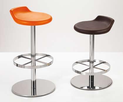 Stool with full coloured integral polyurethane seat.