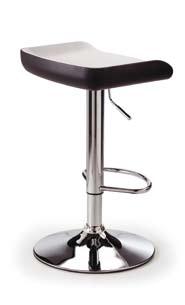 Swivel stool with inox sheet cover base ø440 mm, column ø80 mm. Upholstered seat.