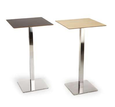 Table frame with inox sheet cover base 420x420mm, column 60x60mm. Available with adjustable feet.
