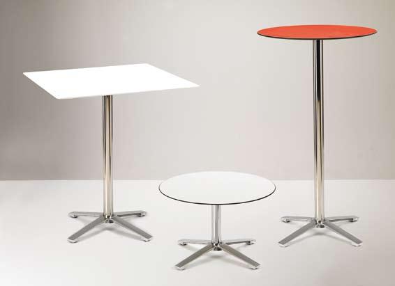 EDGE EDGE EDGE Telaio tavolo con base in fusione d alluminio 420x420, colonna inox ø50.