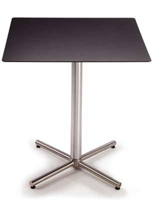 Table frame with inox base 640x640mm, inox column ø60mm.