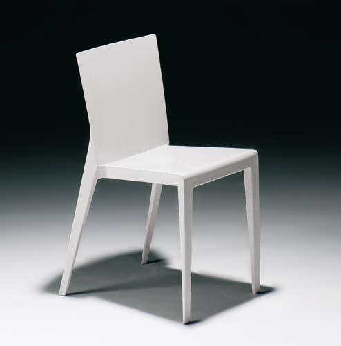 Polypropylene chair, available in colour white.