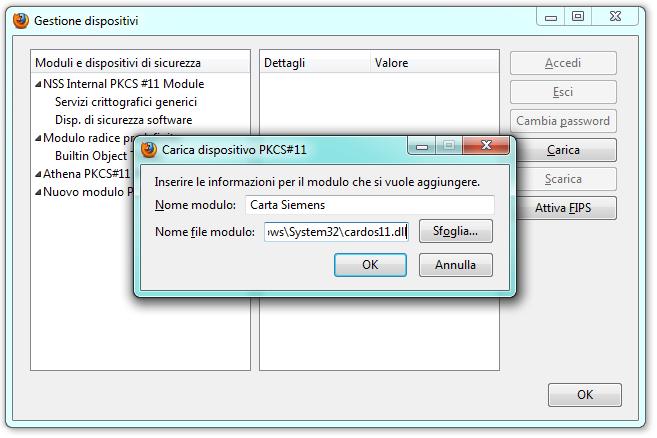 Spostarsi nella cartella: C:\Windows\System32 e selezionare il file cardos11.dll 8. cliccare sul pulsante Apri.