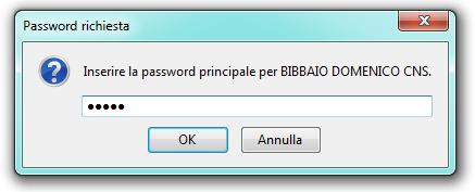 Se si utilizza il browser Firefox, viene visualizzata la seguente finestra per l inserimento della password principale (il codice PIN) -