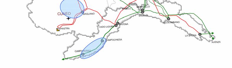 Tale condizione di insufficiente capacità di trasporto sulla sezione Ovest/Est è destinata ad aggravarsi con l entrata in esercizio di nuova capacità produttiva nell area (Leynì, Moncalieri, Livorno