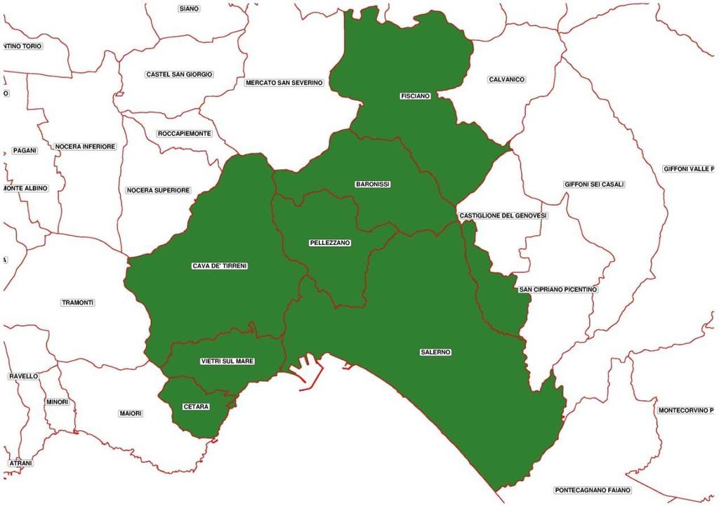 Figura 13: Ampiezza dell area urbana di Salerno sulla