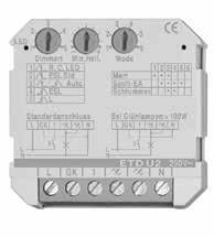 ETD2E9 180427 0-400 230 V / 50 Hz LED IGBT / TRIAC -10...+50 1 136,00 43 18,5 35 43 ETDU29 Dimmer universale regolabile per lampade LED a 230 Vac per guida DIN 35.