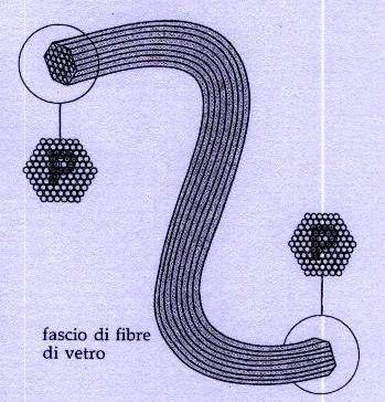 fascio di fibre di vetro.