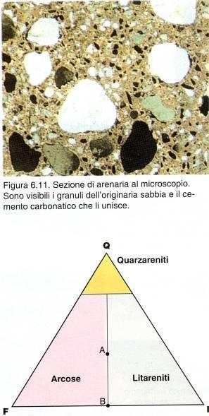 (precipitazione chimica durante la diagenesi) Se i frammenti