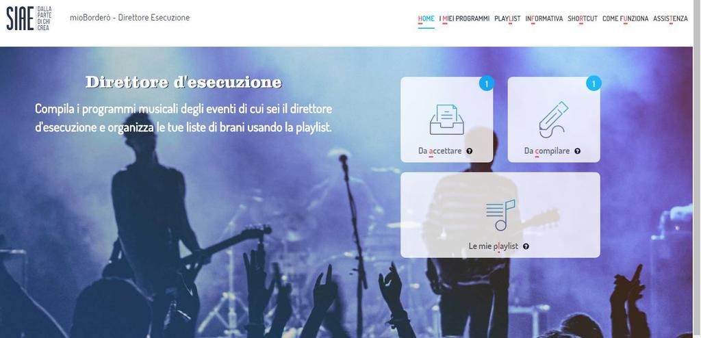 Passo 3: esplora l home page Inoltre, cliccando sui pulsanti in alto a destra puoi entrare nelle seguenti parti: «HOME»: da qui puoi gestire il tuo mioborderò; «I MIEI PROGRAMMI»: dove puoi vedere