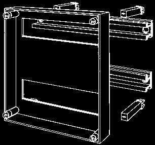 omprendenti: Uno o più rails N una piastra di protezione con finestrature rettangolari (altezza 46 mm) accessori di