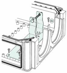 VMS Montaggio dello spessore di rialzo Montaggio delle bride antitrazione Sistema di cassette per montaggio a parete O O ntrodurre le quattro viti