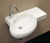 65 - monoforo WALL HUNG SEMIPEDESTAL WASHBASIN cm.