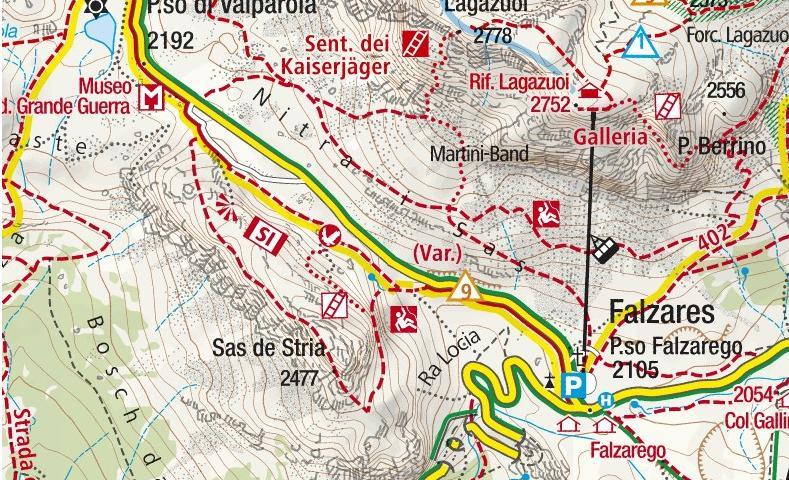 sentiero Kaiserjager 600mt Tempo di salita 2h Tempo di percorrenza