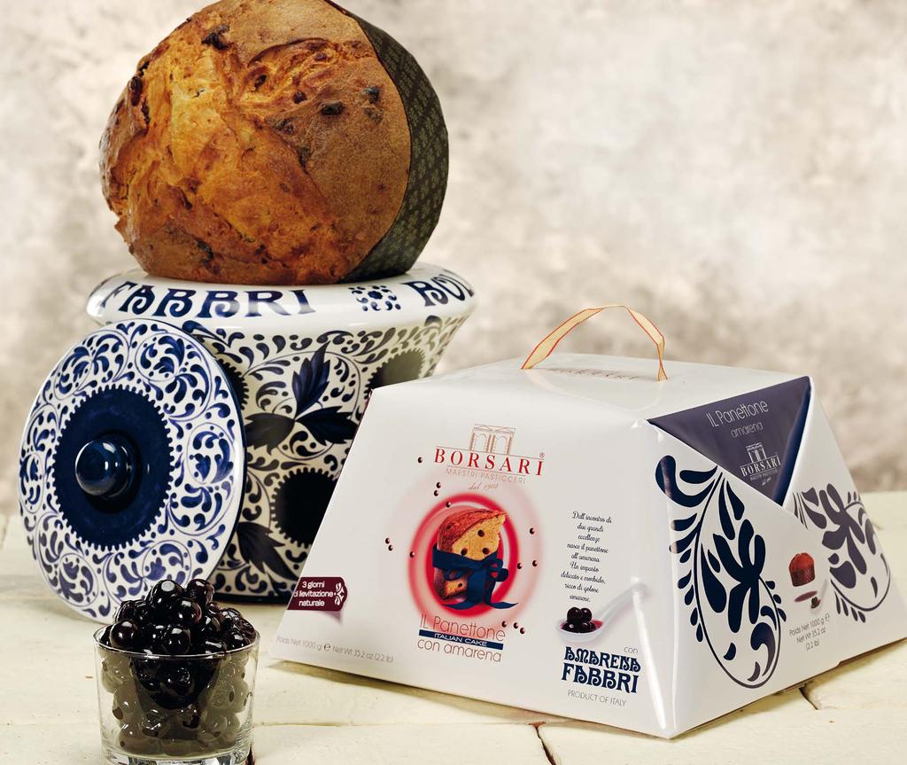 Gli Astucciati NOVITÀ new PANETTONE CON AMARENA FABBRI - BASSO PANETTONE WITH AMARENA FABBRI - LOW BAKED Codice - Prod. code 1003.508 Cod. EAN - Prod.