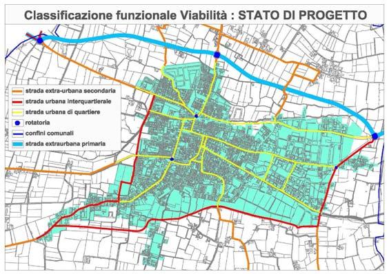 Si riporta di seguito uno stralcio del PGTU con le principali arterie comunali allora esistenti.