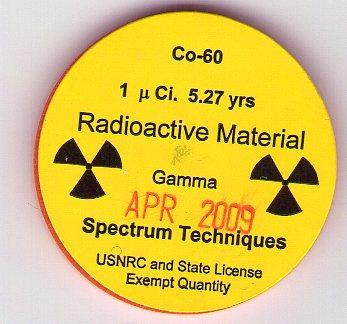 Cobalto-60: isotopo radioattivo del Co Modello: GB-150-Gammabeam panoramic (Nordion,Canada) Attività (15/06/2015): 7.6 TBq Energia γ: 1.17 MeV e 1.33 MeV T 1/2 : 5.