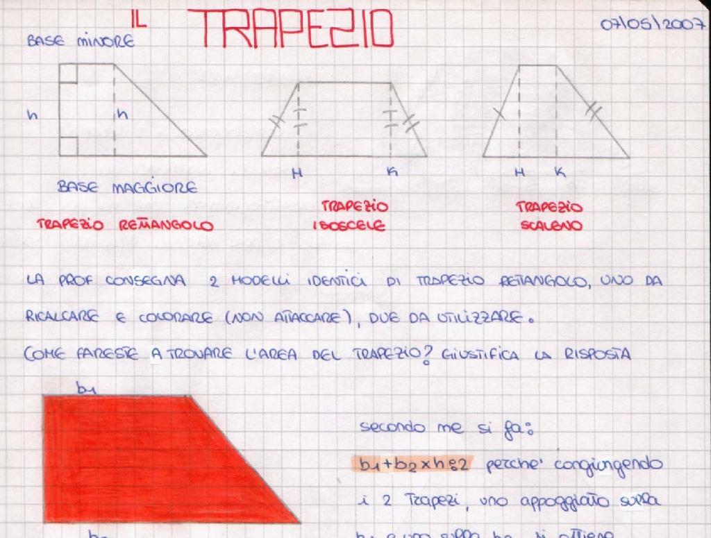 Per il trapezio i ragazzi hanno