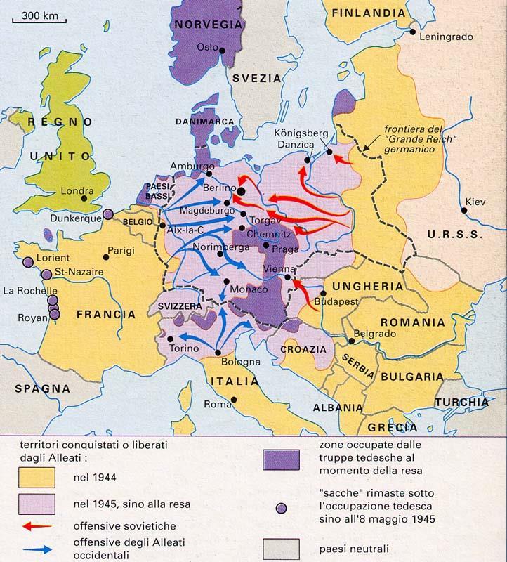 LA RESA DELLA GERMANIA Circondato su più fronti dagli alleati, Hitler si suicidò il