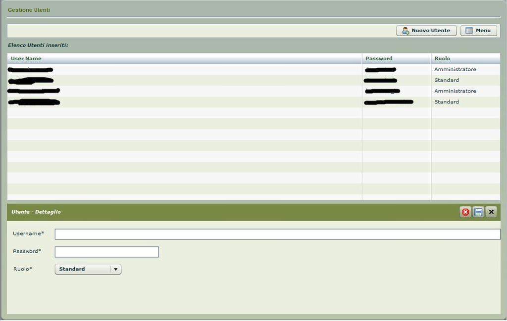 SEL - 3.1 Gestione Utenti Un amministratore ha il compito di gestire gli utenti che avranno accesso alla parte Back Office dell applicazione e potrà assegnare loro il ruolo di competenza.