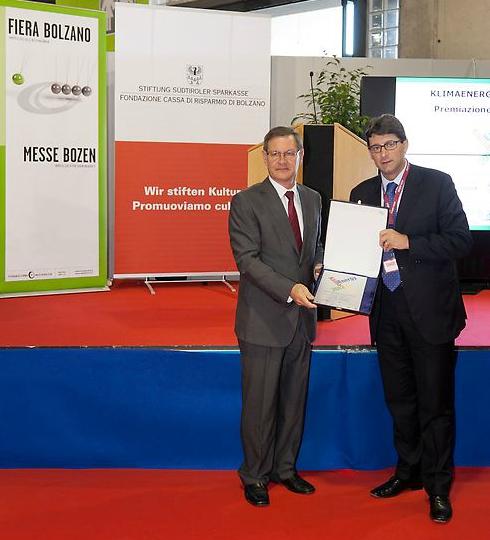 Gli eventi e i riconoscimenti ü Premio KlimaEnergy Award 2013 per l attività