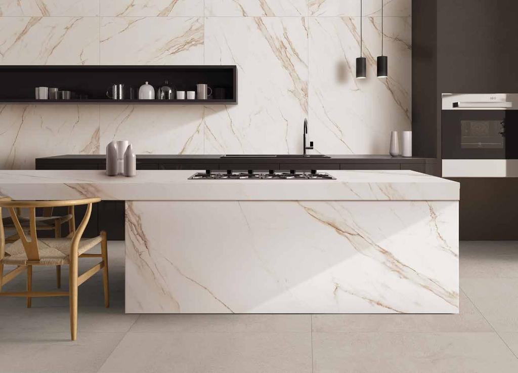 Wall and countertop kitchen: sensi calacatta gold LUX +