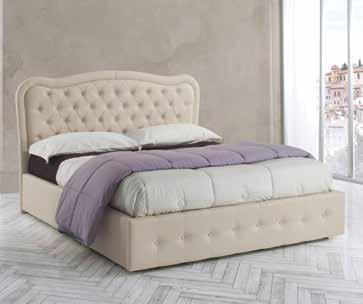 LETTO MATRIMONIALE CON CONTENITORE IN ECOPELLE BIANCA CM