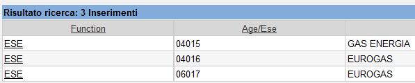 Age/Ese, cliccando sull icona X e selezionando il codice di interesse,