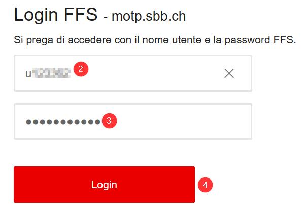 Configurazione dell autenticazione a due fattori per lo smartphone. 1 2 Avviare Internet Explorer e digitare l'url https://motp.sbb.ch/authiam/login?lang=it sul suo computer.