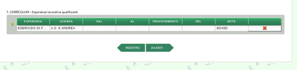 Compilare i campi Attività, Descrizione, Presso, Dal (GG/MM/AAAA), Al (GG/MM/AAAA),Crediti (Numerico), Esame finale?