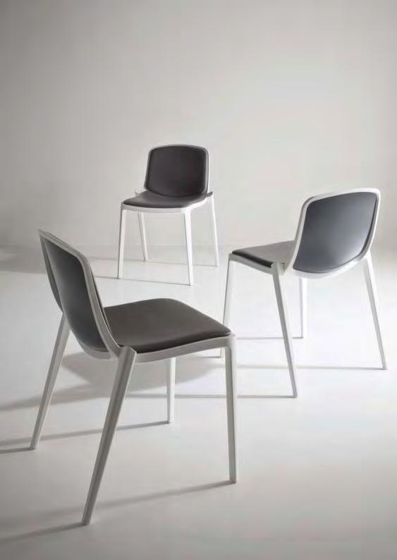 CHAIRS / SEDIE DRESS ISIDORA Favaretto & Partners Design The Isidora range is completed with the option of upholstered seat and back, for extra comfort, and is enriched by a glossy rear back.