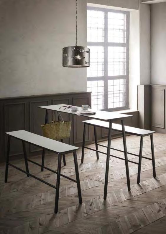 FORMAT Studio Eurolinea Design The Format collection combines a strong metal frame and Compactop surfaces, creating a wide range of tables and benches.