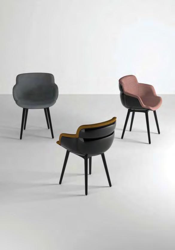 CHAIRS / SEDIE CHOPPY SLEEK Favaretto & Partners Design The Sleek Choppy Chair become a multi-purpose chair, made with soft contours and offering plenty of room to sit comfortably.