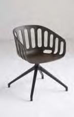54 57 80 BASKET CHAIR U Swivel on 4-blade aluminum painted base, with glides.