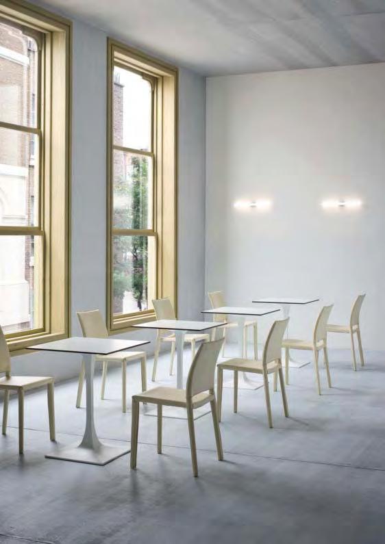 Reliability, Elegance and Beauty. Pavia is a chair with minimal design and an elegant look. The solid structure, arising from the Magic product, allows the reuse of waste products.