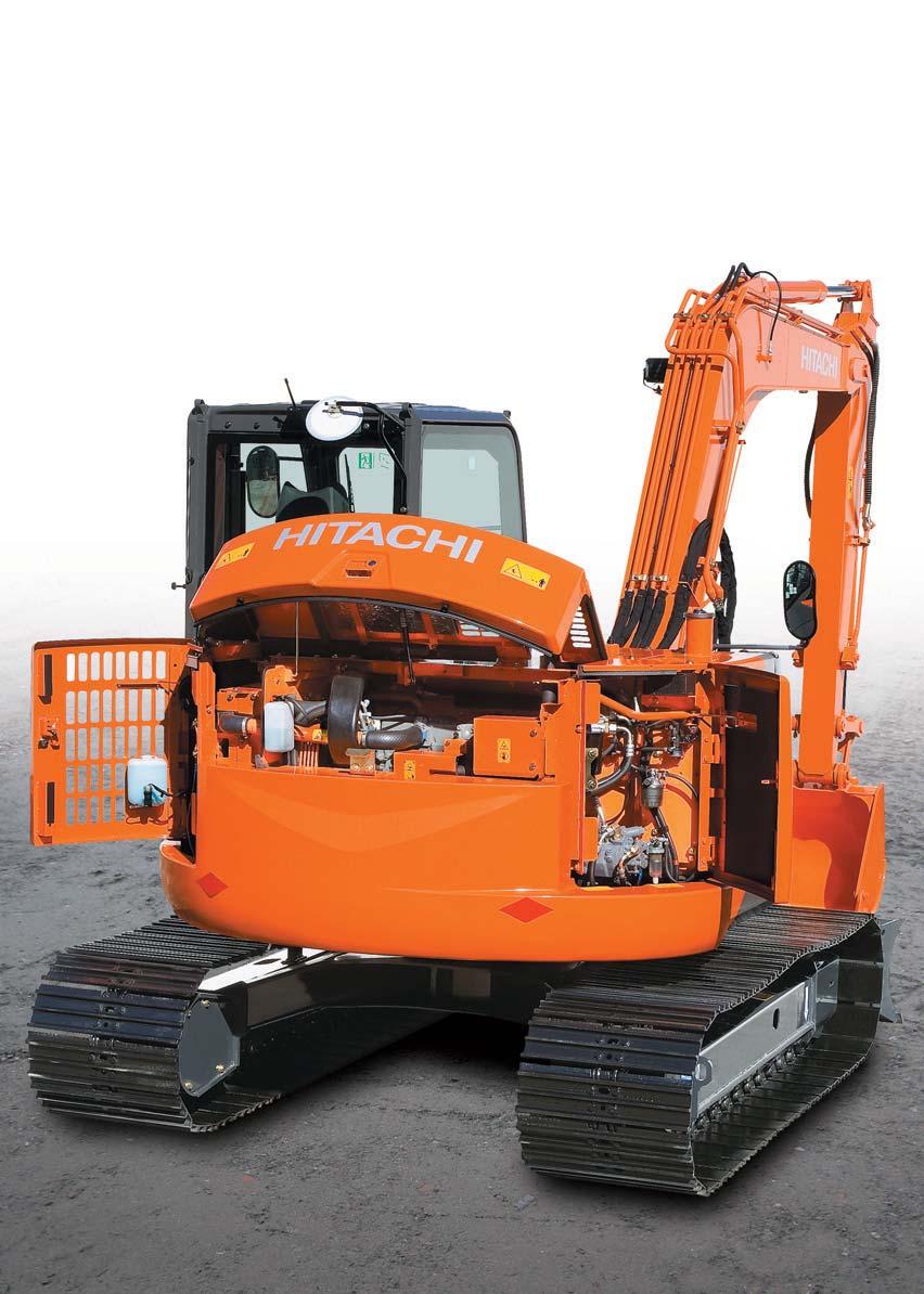 Manutenzione semplificata La serie ZAXIS-3 è la risposta giusta per i clienti che vogliono una manutenzione più semplice.