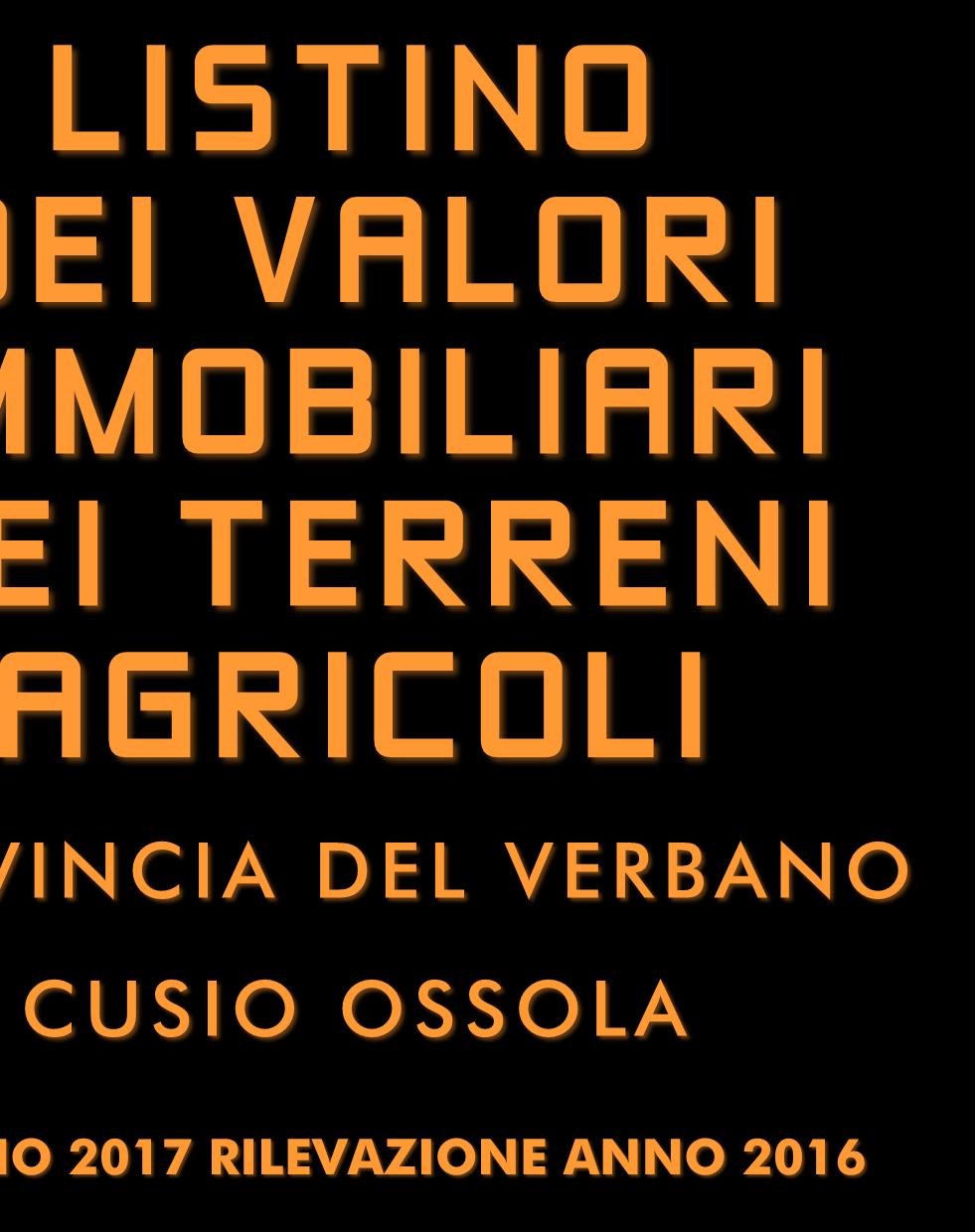 ISSN: 2280-191X LISTINO DEI VALORI IMMOBILIARI DEI TERRENI AGRICOLI PROVINCIA