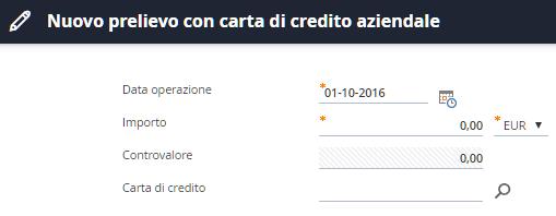 Movimenti Finanziari Rappresenta la modalità per inserire